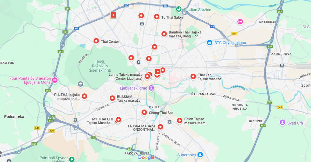 Saloni Tajskih masaž Ljubljana - zemljevid